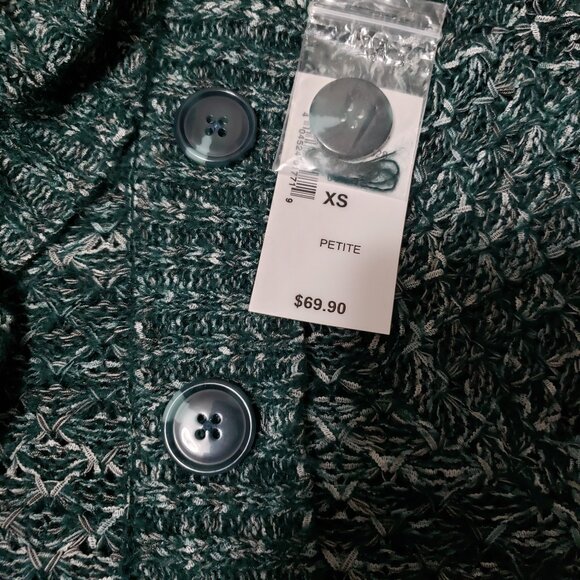 Cleo Petite Button Wrap Cowl Neck Sweater - Picture 8 of 8